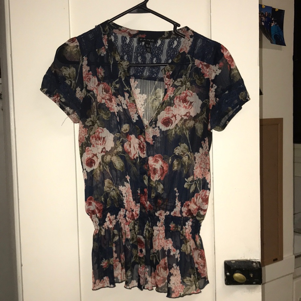 Lace flowered blouse